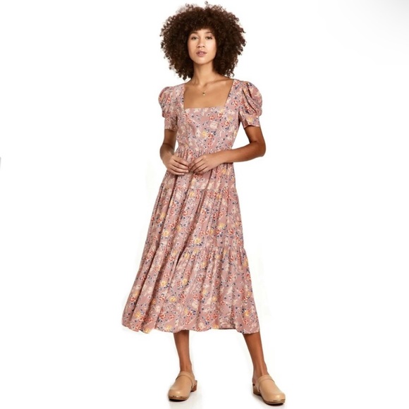 NEW YUMI KIM PINK FLORAL PRINT MIDI DRESS - Picture 9 of 9